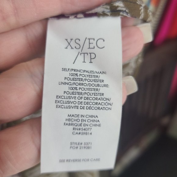 Cabi Dani Sleeveless Paisley Dress Size XS - Picture 11 of 12